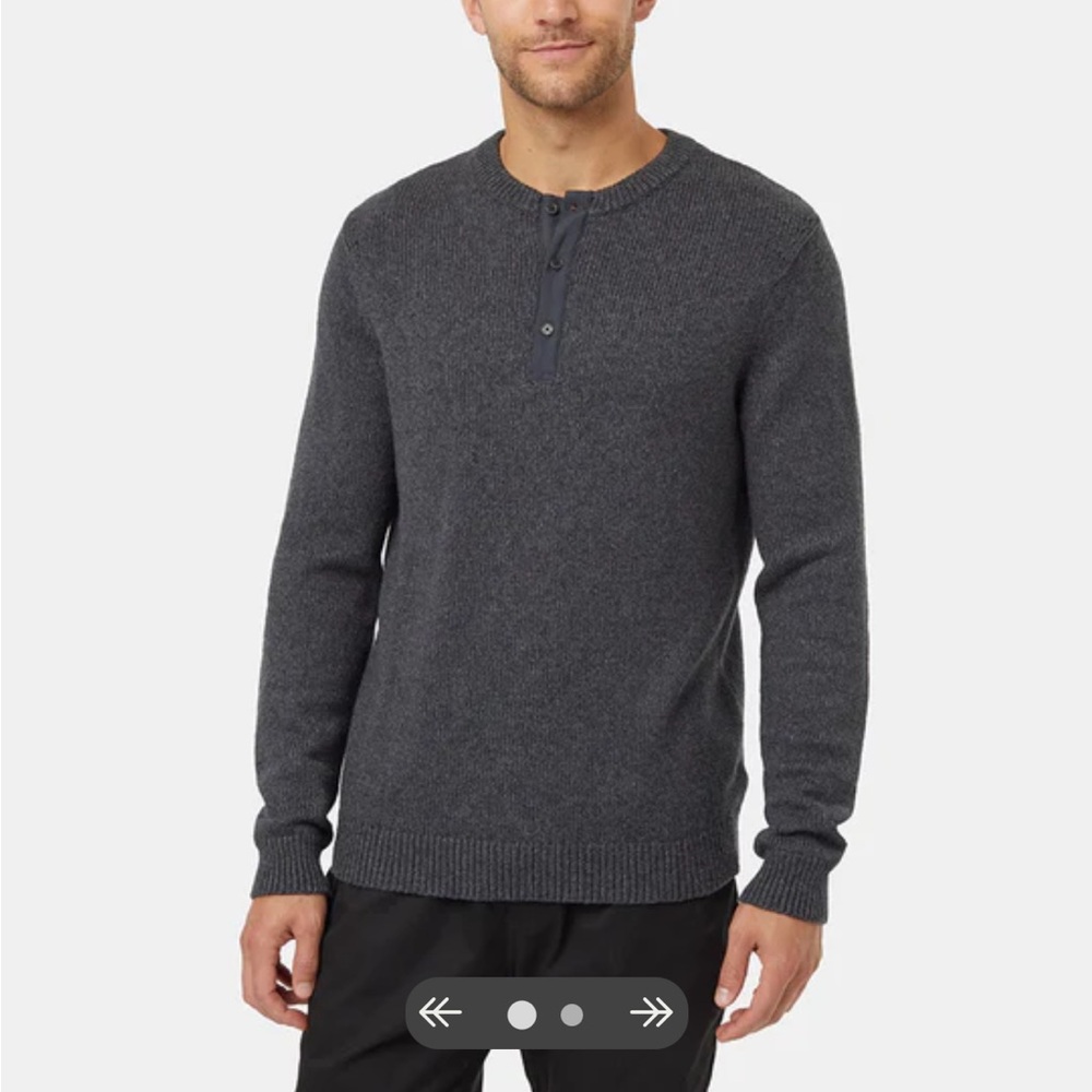 NWT tentree Men's Highline Wool Placket Sweater. Size XXL.